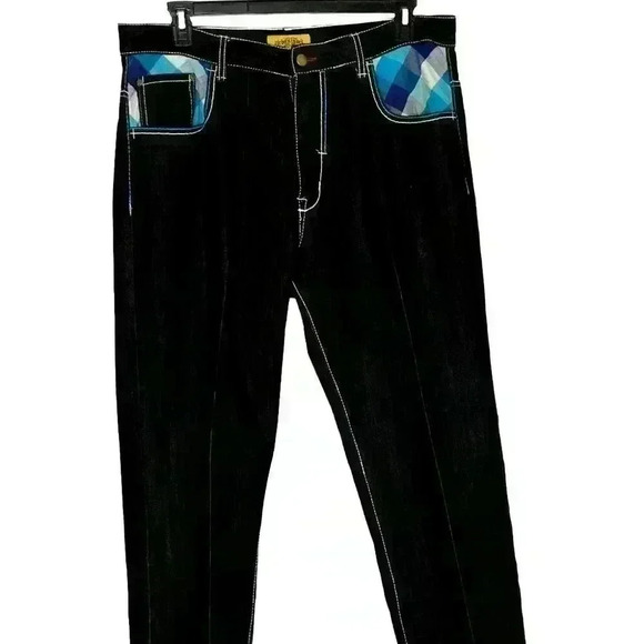 Urban Label Jeans mens 38x34 high rise Y2K Hip Hop Skater black flaw - Picture 1 of 15